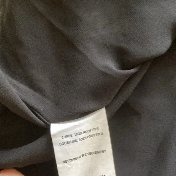 Lush Black Wrap Dress Midi Size Large V-Neck Flow Knee Length LBD Like New - Picture 12 of 12